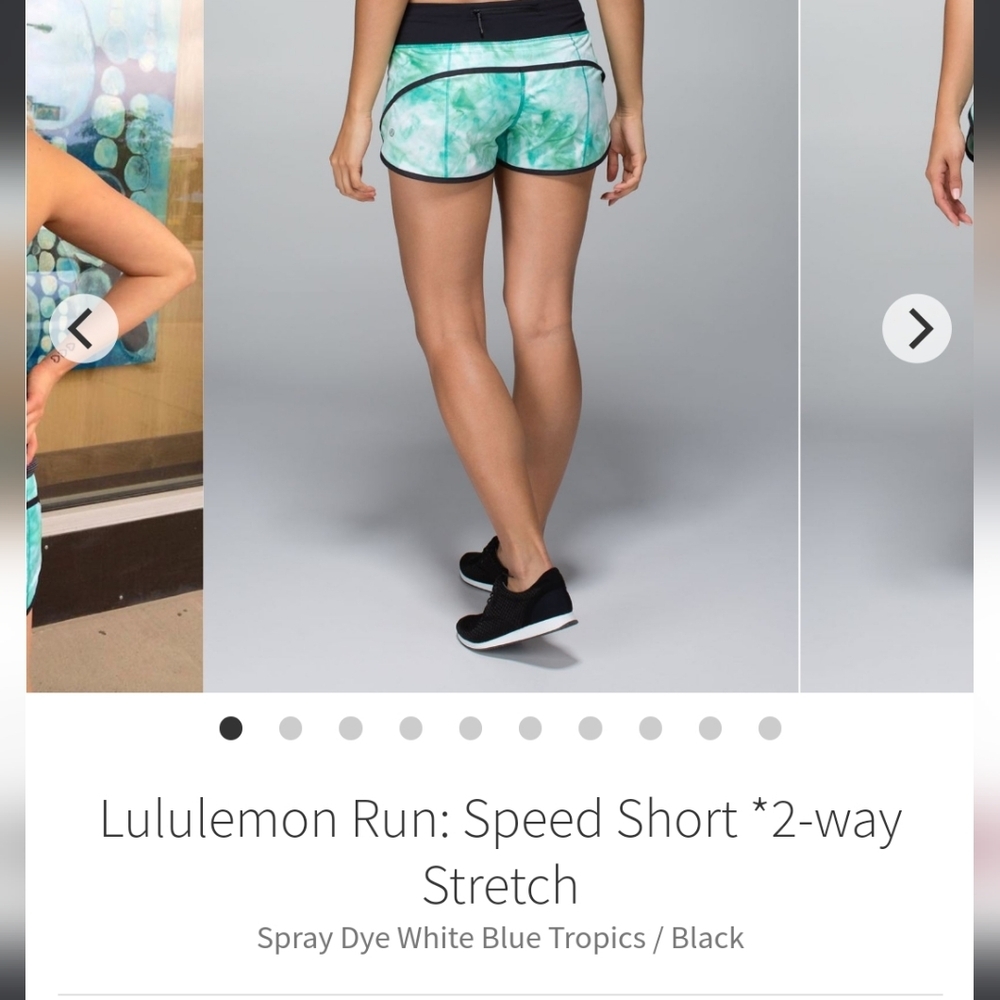 lululemon athletica Spray Dye White Blue Tropics Athletic Shorts